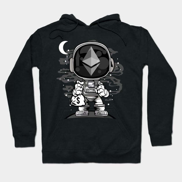 Astronaut Ethereum Crypto ETH Coin To The Moon Crypto Token Cryptocurrency Wallet Birthday Gift For Men Women Kids Hoodie by Thingking About